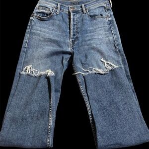 MOTHER The Tomcat Ankle Fray Jeans Anthropologie Les’t Just Be Friends Size 30
